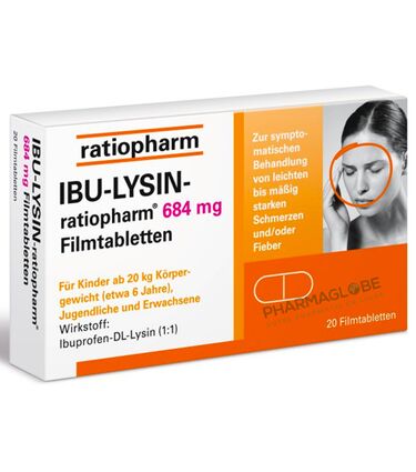IBU-LYSIN-RATIOPHARM-684-400-MG-20-COMPRIMES-douleurs-fievres-pharmaglobe.lu