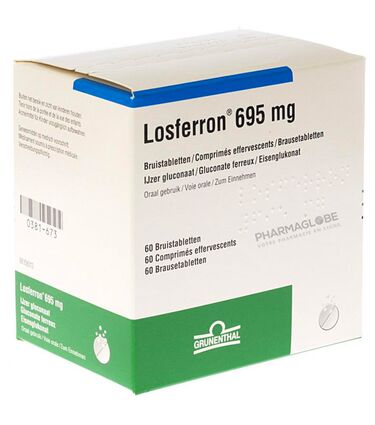 LOSFERRON-80-MG-60-Comprimes-Effervescents-prevention-traitement-anemie-carence-en-fer-pharmaglobe.lu