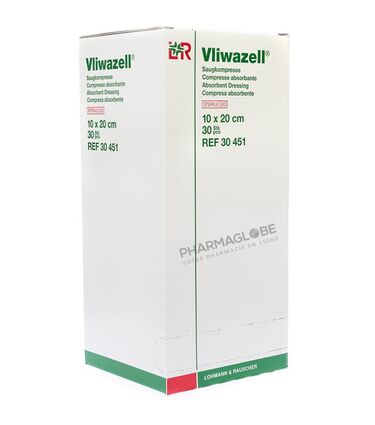 VLIWAZELL-10-par-20-CM-A-30-COMPRESSES-absorbantes-30451-Lohmann-pharmaglobe.lu