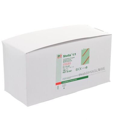 COMPRESSES-STELLA-1/1-5-par-5-CM-X-100-pieces-pharmaglobe.lu