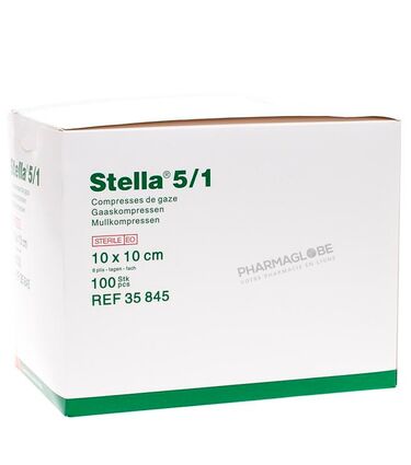 COMPRESSES-STELLA-5/1-10-par-10-CM-X-100-compresses-pharmaglobe.lu