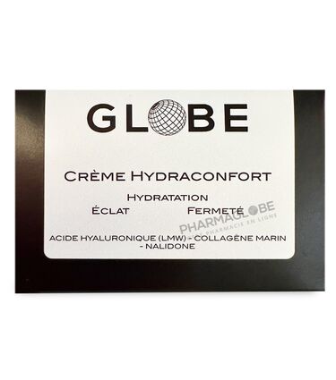 GLOBE-CREME-HYDRACONFORT-50ML-hydratation-eclat-fermete-acide-hyaluronique-collagene-marin-pharmaglobe.lu