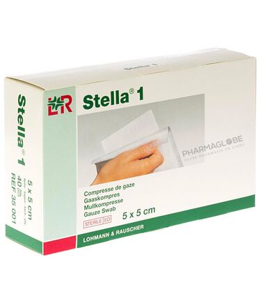 STELLA-COMPRESSE-DE-GAZE-1/1-5-par-5-CM-40-PIECES-35001-pharmaglobe.lu