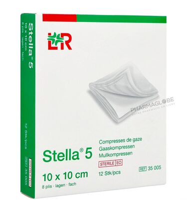 STELLA-COMPRESSES-DE-GAZE-5/1-10-par-10-CM-12-PIECES-35005-pharmaglobe.lu