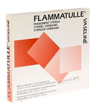 FLAMMATULLE-VASELINE-10-par-10-CM-10-COMPRESSES-vaseline-pharmaglobe.lu