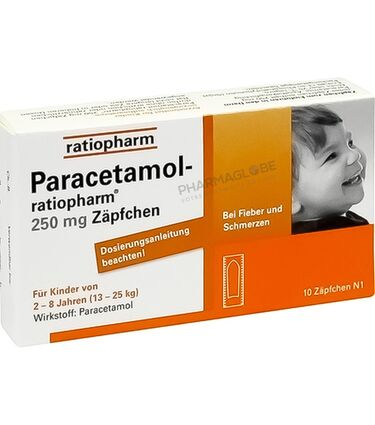 Paracetamol-Ratiopharm-250-mg-10-Suppositoires-douleurs-fivere-pharmaglobe.lu