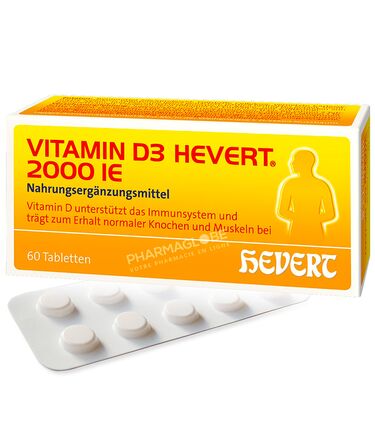 Vitamin-D3-Hevert-2000-IE-60-Comprimés-pharmaglobe.lu