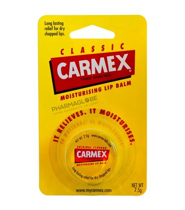 Carmex-Classique-Baumes-à-Lèvres-Pot-7,5g-Formule-Ultra-Réparatrice-Sensation-Rafraichissante-et-Apaisante-hydratation-pharmaglobe.lu