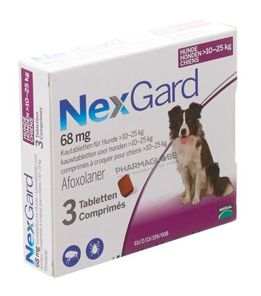 NEXGARD-68-MG-L-3-COMPRIMES-A-CROQUER-VETERINAIRE-anti-parasites-pharmaglobe.lu
