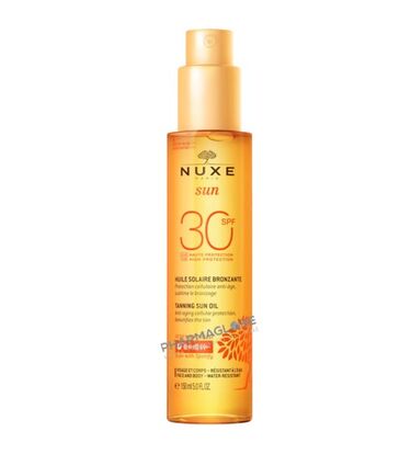 nuxe-sun-huile-solaire-bronzante-haute-protection-spf-30-visage-corps-flacon-pompe-150ml-pharmaglobe.lu