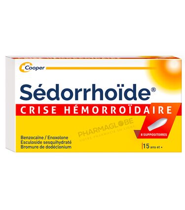Sédorrhoïde-Crise-Hémorroïdaire-8-Suppositoires-hemorroides-pharmaglobe.lu