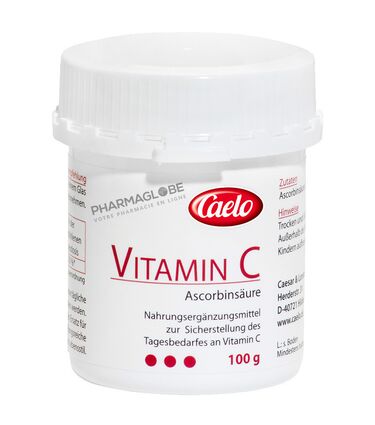 Vitamine-C-Acidum-ascorbicum-Caelo-Pot-100-g-acide-ascorbique-pharmaglobe.lu