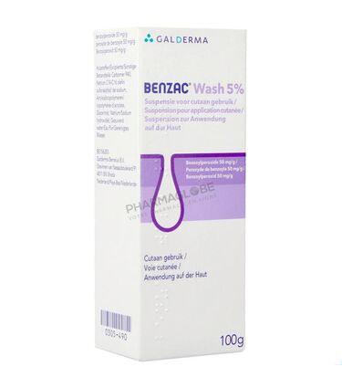 Benzac-Wash-5%-Suspension-Pour-Application-Cutanée-Tube-100-gr-pharmaglobe.lu