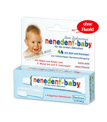Nenedent-Baby-Dentifrice-d-Apprentissage-Sans-Fluor-avec-Brosse-à-Dents-en-Silicone-Dentinox-pharmaglobe.lu