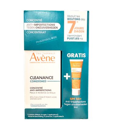 AVENE-CLEANANCE-COMEDOMED-30ML-plus-ECHANTILLON-SPF50-cleanance-comedomed-concentre-anti-imperfection-avec-creme-solaire-gratuit-peaux-a-tendance-acneiques-pharmaglobe.lu