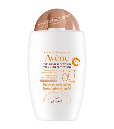 AVENE-SOLAIRE-SPF50plus-MINERAL-FLUIDE-TEINTE-40ML-protection-solaire-ecran-mineral-pharmaglobe.lu