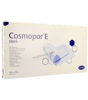 COSMOPOR-E-20-par-10-CM-10-COMPRESSES-Hartmann-pansement-couvrant-adhesif-pharmaglobe.lu
