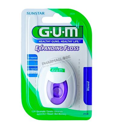 GUM-EXPANDING-FLOSS-LEGER-CIRE-30-M-fil-dentaire-ref2023-pharmaglobe.lu