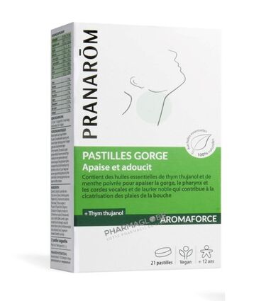 pranarom-21-pastilles-gorge-thym-thujanol-aromaforce-boite-pharmaglobe