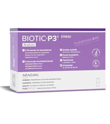 Biotic-P3-Stress-40-Gélules-Aragan-Système-Nerveux-Souches-Microbiotiques-pharmaglobe.lu