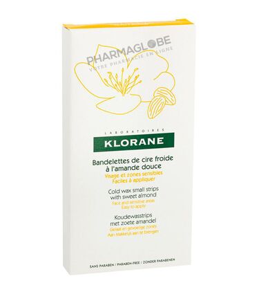 Klorane-Bandelettes-de-Cire-Froide-à-l-Amande-Douce-6-Bandelettes-Visage-Maillot-Aisselles-pharmaglobe.lu