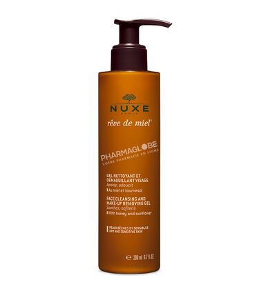 Nuxe-Rêve-de-Miel-Gel-Nettoyant-et-Démaquillant-Visage-Flacon-Pompe-200ml-pharmaglobe.lu