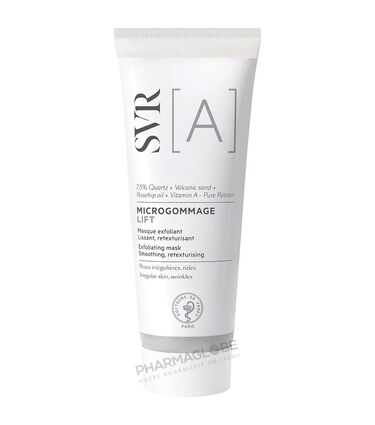 SVR-A-Microgommage-Lift-Masque-et-Exfoliant-Tube-70g-Peaux-Irrégulières-Défauts-Cutanés-Pores-Dilatés-Rides-pharmaglobe.lu