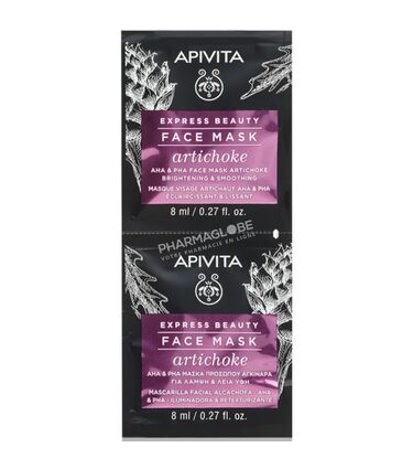Apivita-Express-Beauty-Masque-Visage-Eclaircissant-&-Lissant-Artichoke-2-Sachets-de-8ml-pharmaglobe.lu