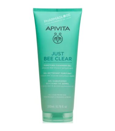 Apivita-Just-Bee-Clear-Gel-Nettoyant-Purifiant-Visage-Tube-200ml-Peaux-Grasses-et-Acnéiques-pharmaglobe.lu