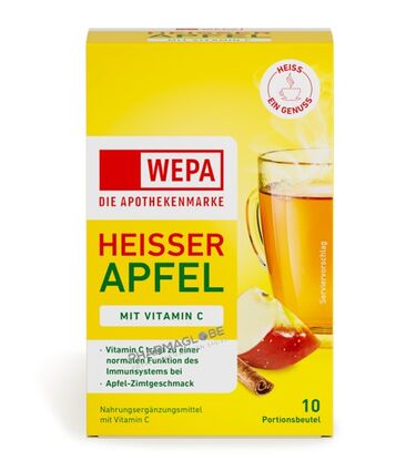 Apoday-Heisser-Winterapfel-boite-10-Sachets-10g-Wepa-vitamine-C-boisson-pomme-chaude-pharmaglobe.lu