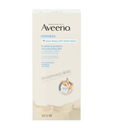 Aveeno-Dermexa-Gel-Nettoyant-Emollient-Quotidien-Corps-Flacon-300ml-Peaux-Très-Sèches-Irritées-et-Sujettes-à-l-Eczéma-pharmaglobe.lu