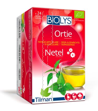Biolys-Ortie-Tisane-Tilman-24-Sachets-Fatigue-Articulaire-et-Musculaire-pharmaglobe.lu
