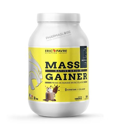Mass-Gainer-Native-Protein-Saveur-Chocolat-Pot-3kg-Eric-Favre-pharmaglobe.lu