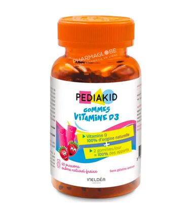 Pediakid-Gommes-Vitamine-D3-Pilulier-60-Oursons-Ineldea-Arôme-Naturel-de-Fraise-pharmaglobe.lu