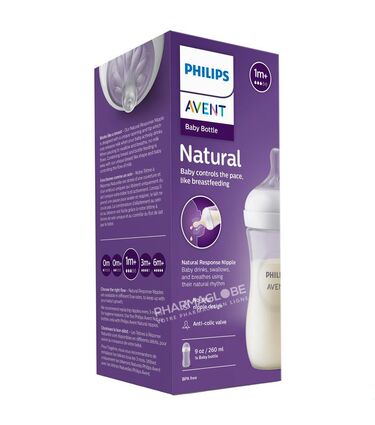 Philips-Avent-Natural-Biberon-260-ml-Tétine-à-Réponse-Naturelle-pharmaglobe.lu