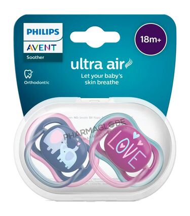 Philips-Avent-Sucette-Ultra-Air-Orthodontiques-+18-Mois-Elephants-&-Love-pharmaglobe.lu
