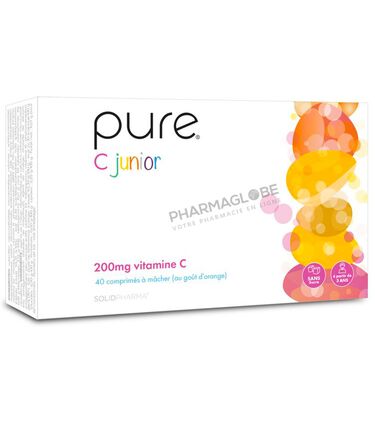 Pure-C-Junior-40-Comprimés-à-Mâcher-Goût-Orange-Solidpharma-à-Partir-de-3-Ans-pharmaglobe.lu