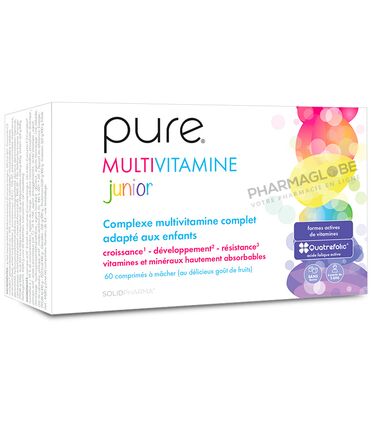 Pure-Multivitamine-Junior-60-Comprimés-a-Mâcher-Goût-Fruits-Solidpharma-Enfants-pharmaglobe.lu