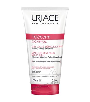 Uriage-Tolederm-Control-Gel-Lacté-Démaquillant-Visage-Yeux-Tube-150ml-pharmaglobe.lu