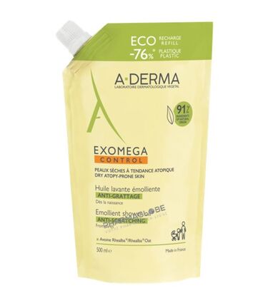aderma-exomega-control-huile-lavante-emolliente-anti-demangeaisons-eco-recharge-refill-500ml-pharmaglobe.lu