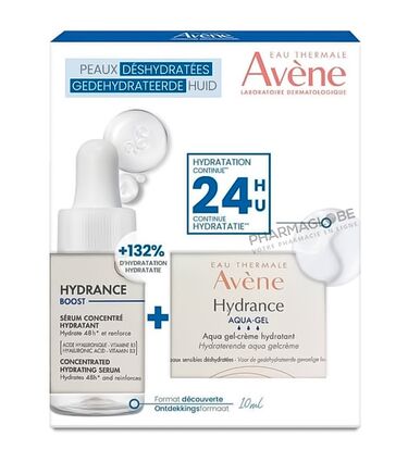 Avène-Coffret-Hydrance-Peaux-Déshydratées-serum-hydrance-boost-plus-hydrance-aqua-gel-pharmaglobe.lu