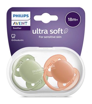 AVENT-Philips-SUCETTE-Tetine-+18Mois-ULTRA-SOFT-KAKI/TERRACOTA-X2-pharmaglobe.lu