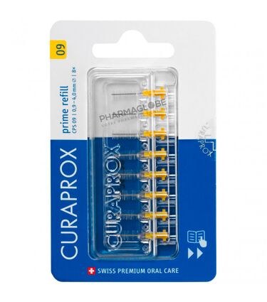Curaprox-CPS-09-Prime-Refill-Jaune-8-Brossettes-Interdentaires-Recharges-Eco-efficaces-pharmaglobe.lu