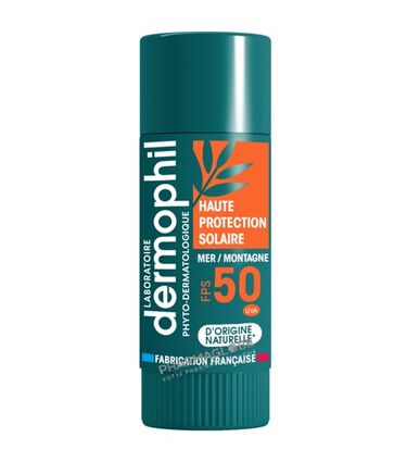 dermophil-stick-levres-haute-protection-solaire-ski-spf-50-4gr-baume-pharmaglobe.lu