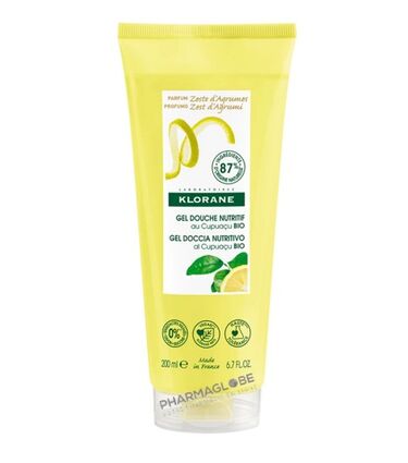 klorane-gel-douche-au-parfum-zeste-d-agrumes-tube-200ml-peau-pharmaglobe.lu