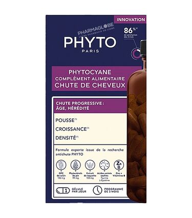 Phyto-Phytocyane-Chute-de-Cheveux-84-Capsules-Complément-Alimentaire-Antichute-pharmaglobe.lu