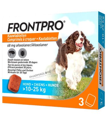 FRONTPRO-CHIEN-L-3-Comprimes-A-CROQUER-VETERINAIRE-10-25KG-pharmaglobe.lu