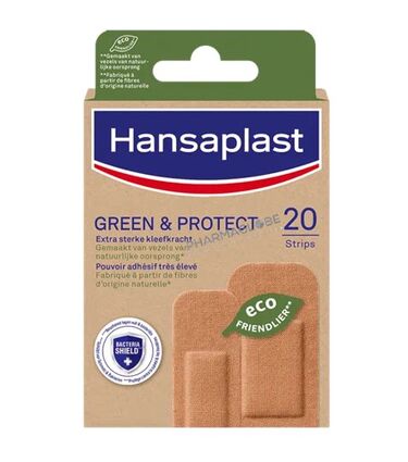 hansaplast-green-protect-boite-20-strips-adhesif-tres-eleve-fibres-origine-naturelle-pharmaglobe.lu