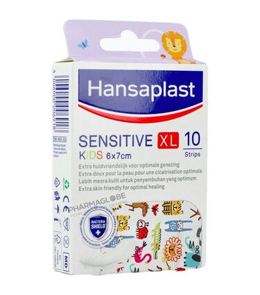 HANSAPLAST-KIDS-SENSITIVE-XL-6-par-7CM-10-pieces-pansements-pour-enfants-pharmaglobe.lu