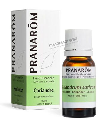 Huile-Essentielle-CORIANDRE-FEUILLE-10-ML-PRANAROM-pharmaglobe.lu